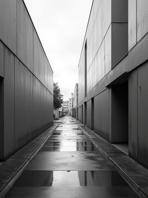 Fotografia externa trabalhada em preto e branco